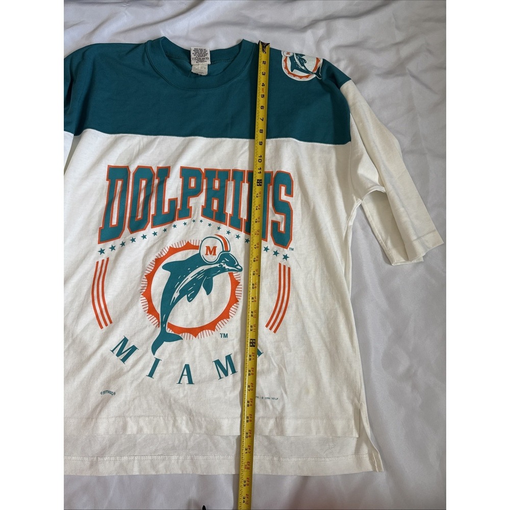 Vintage Miami Dolphins Nutmeg Mills Oversized Shirt Men's Large 1994 - Picture 3 of 14